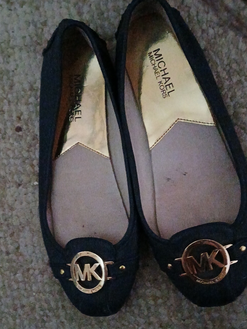 MICHAEL Michael Kors Blue Fulton Flats w/MK Emblem - Picture 3 of 6